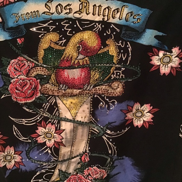 Sparkle Embellished glitter bird Los Angeles M - Picture 2 of 6